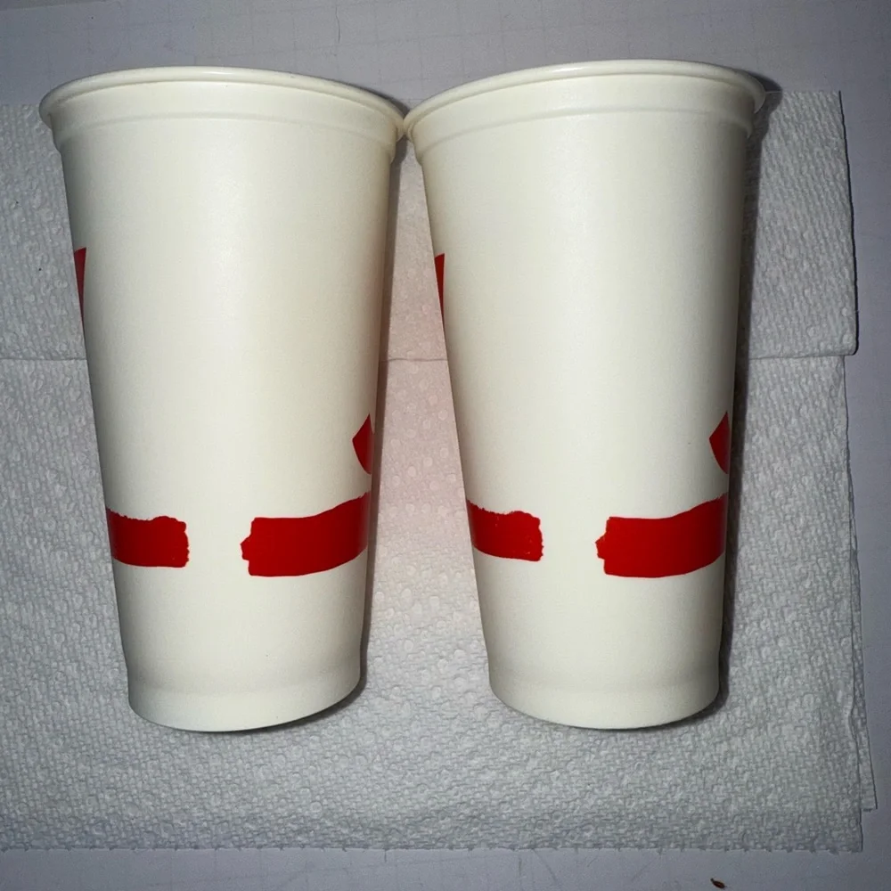 5 Starbucks 2 Holiday Cream and Red Joy Plastic Cups 3 Regular